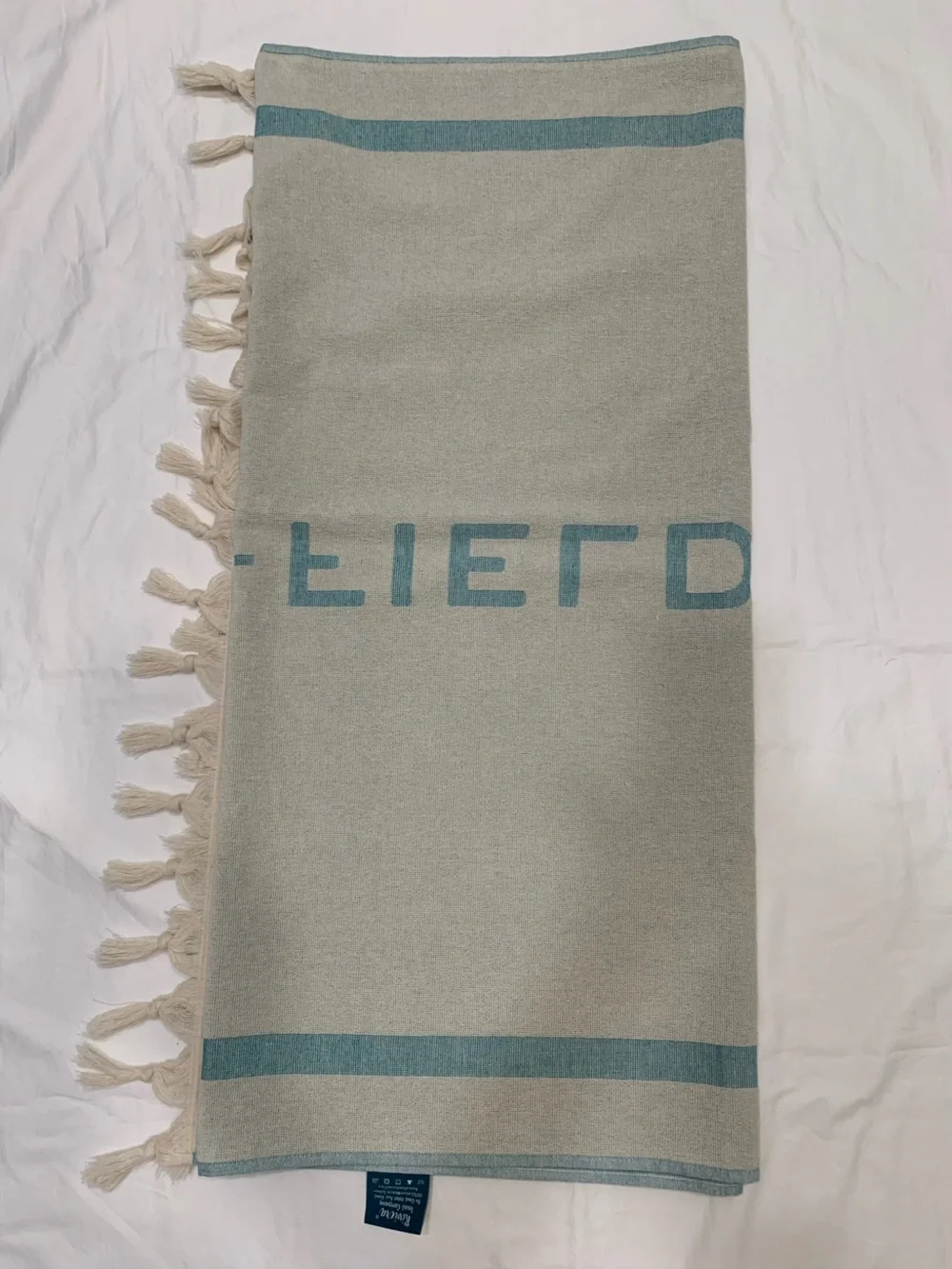 Rodan + Fields Riviera Towel Company Blue Striped Turkish Beach Towel 36x70